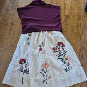 Sunday Women's Casual Skirt - Maroon and White Jules And James